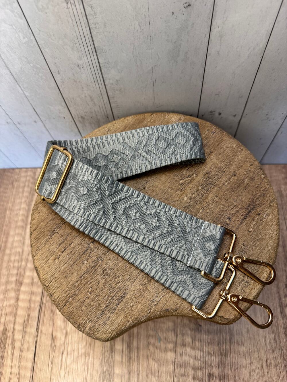 Woven Pattern Gray Purse Strap Crossbody Bag Strap NEW! Boho Bag Strap